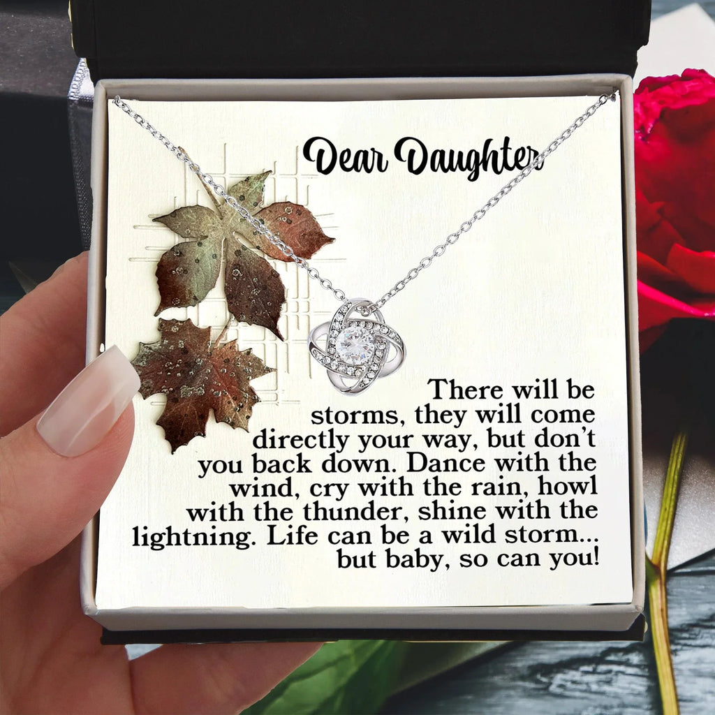 Gift for Daughter - With The Thunder - Love Knot Pendant Necklace