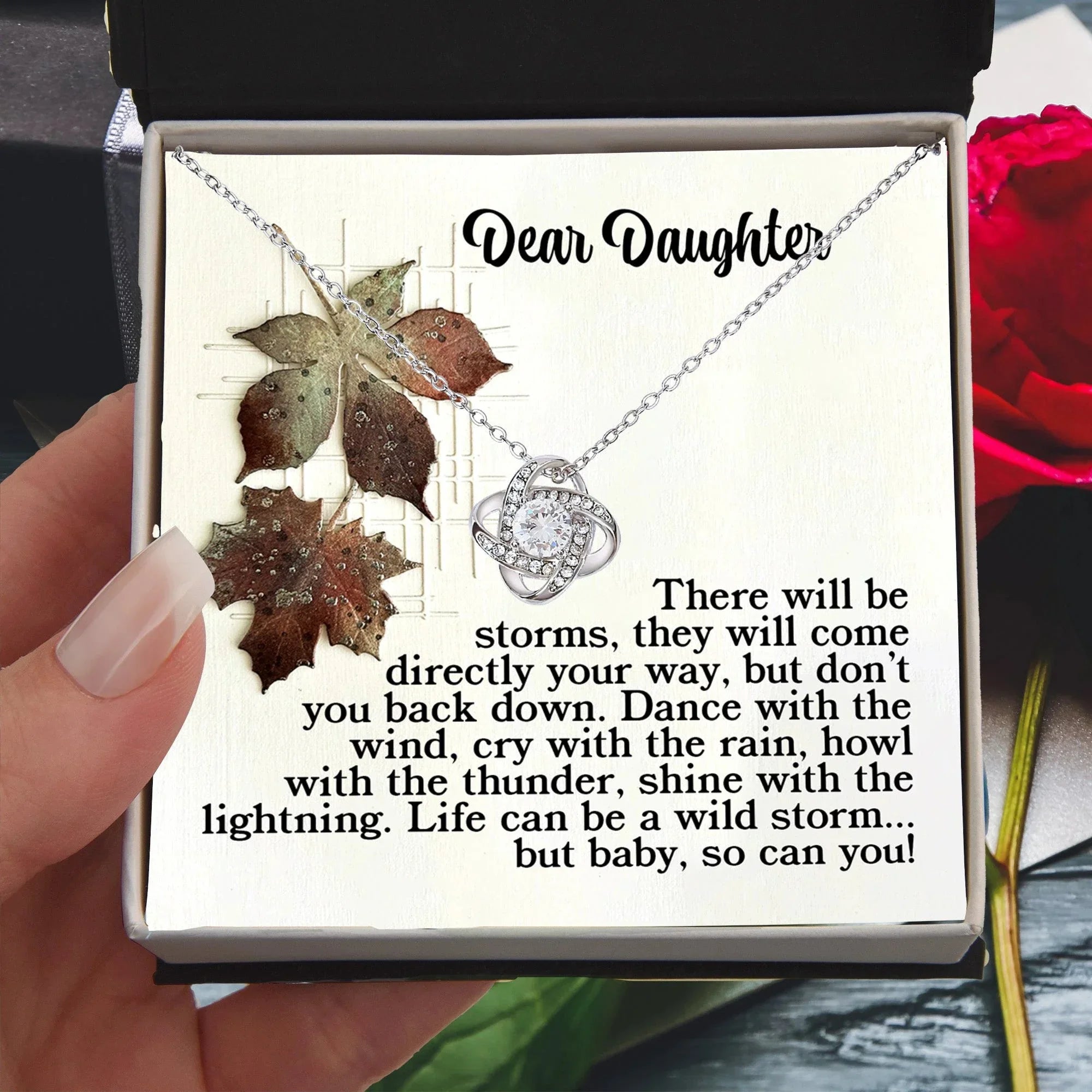 Gift for Daughter - With The Thunder - Love Knot Pendant Necklace