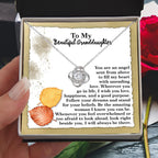 To My Beautiful Granddaughter – Love Knot Necklace | “Angel Sent From Above” Inspirational Message Card | Grandparent Gift for Birthday, Christmas & Milestones