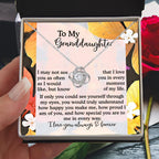 To My Granddaughter – Love Knot Necklace| “I Love You in Every Moment of My Life” Sentimental Message Card | Grandparent Gift