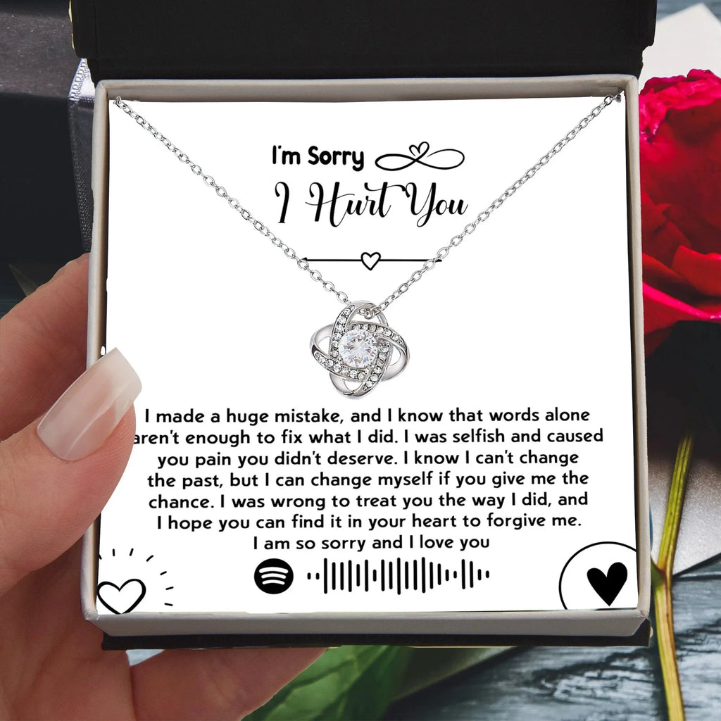 Apology Gift for Girlfriend, Wife, Soulmate - Sorry, You Didn't Deserve - Love Knot Pendant Necklace