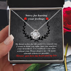 Apology Gift for Girlfriend, Wife, Soulmate - Sorry, Make Amends - Love Knot Pendant Necklace