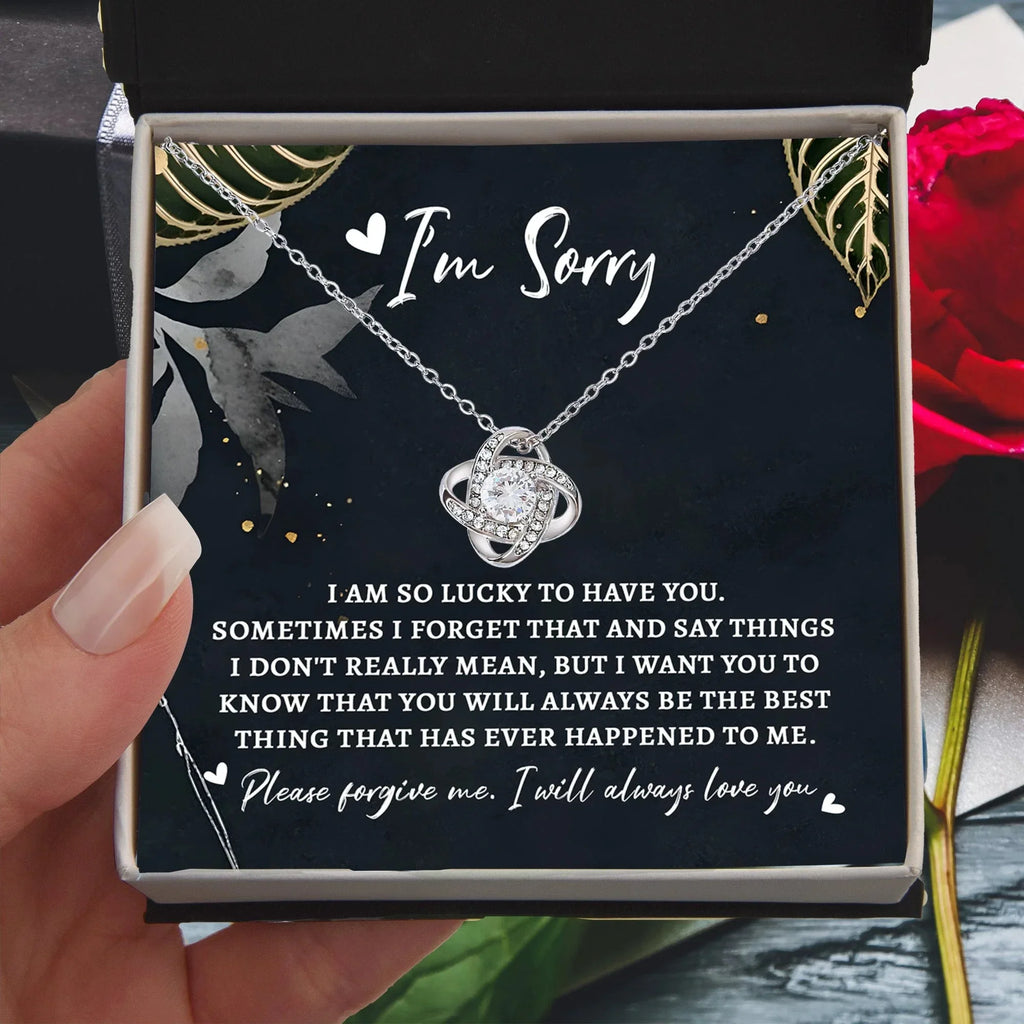 Apology Gift - Sorry, The Best Thing - Love Knot Pendant Necklace