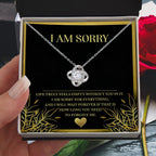 Apology Gift for Girlfriend, Wife, Soulmate - Sorry, Without You - Love Knot Pendant Necklace