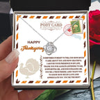 Happy Thanksgiving Gift for Her – True Friend Message Card Necklace, Meaningful Appreciation Jewelry for Best Friend, Sister, or Loved One