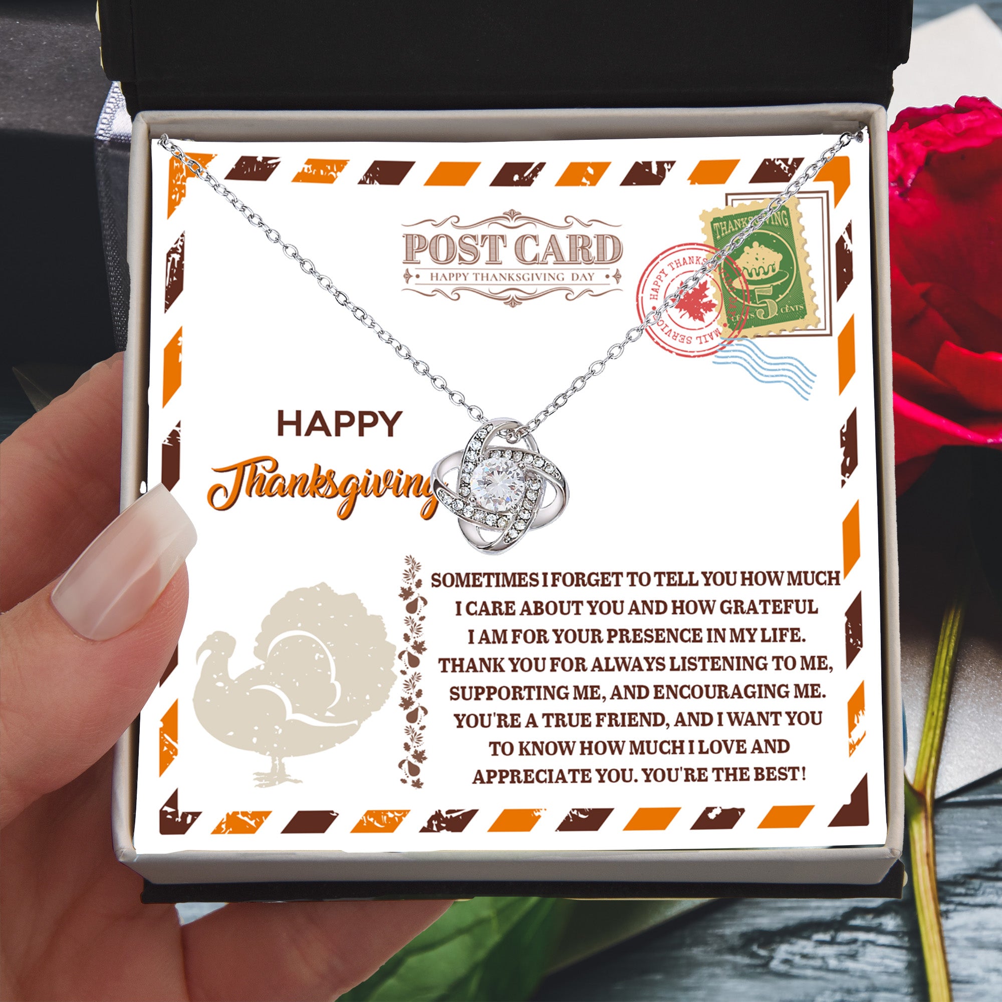 Gift for Thanksgiving - A True Friend - Love Knot Pendant Necklace - Mallard Moon