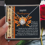 Thanksgiving Gift for Her – “Through Difficult Times” Love Knot Necklace with Message Card | Gratitude Gift for Her