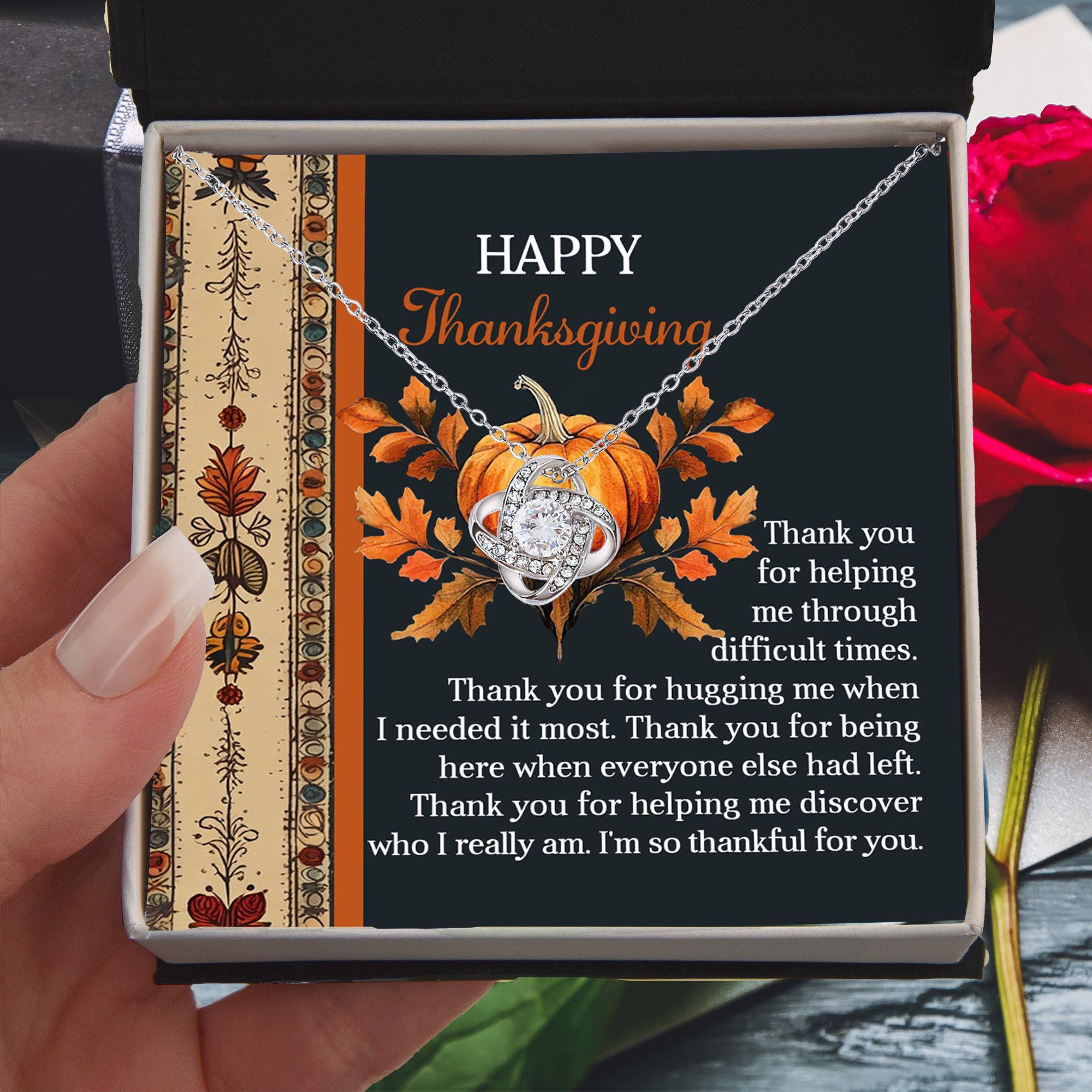 Gift for Thanksgiving - I Really Am - Love Knot Pendant Necklace - Mallard Moon