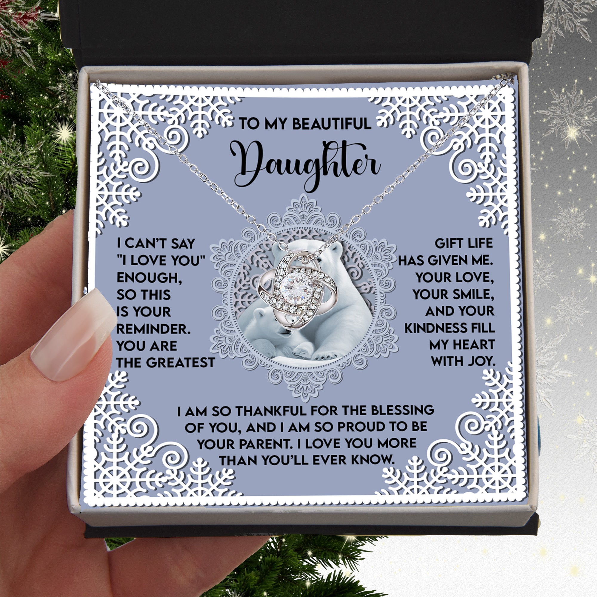 Gift for Daughter - Fill My Heart My Heart With Joy - Love Knot Pendant Necklace - Mallard Moon