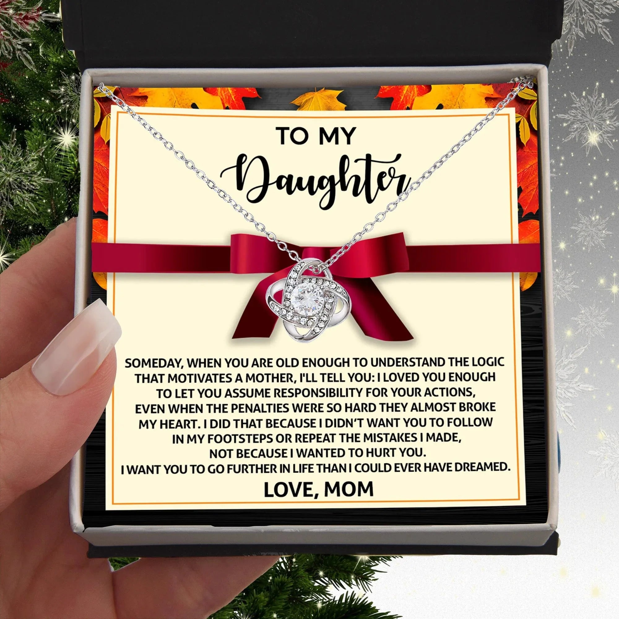 Gift for Daughter - Further In Life - Love Knot Pendant Necklace