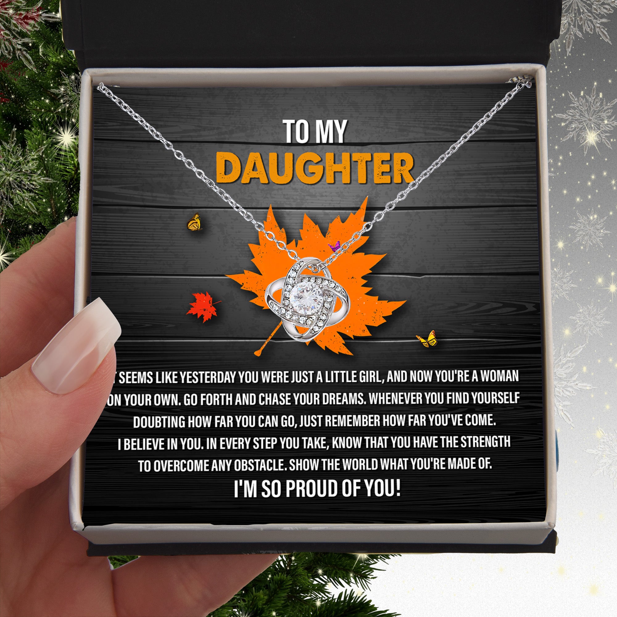 Gift for Daughter -As Far As You Can Go - Love Knot Pendant Necklace - Mallard Moon