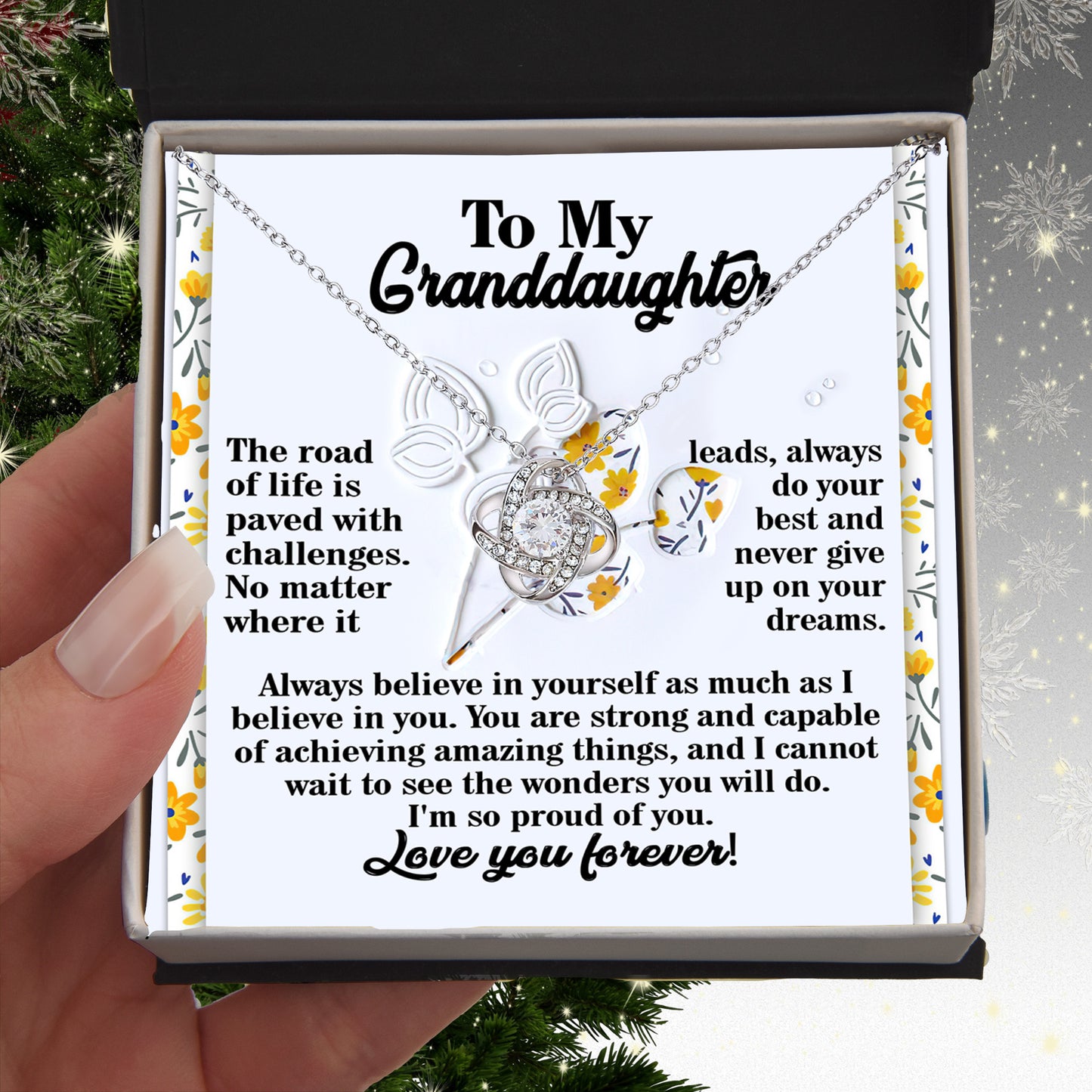 Gift for Granddaughter - On Your Dreams - Love Knot Pendant Necklace - Mallard Moon
