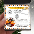 Thanksgiving Gift for Her – “The Beat of My Heart” Love Knot Necklace with Message Card | Romantic Gratitude Gift for Daughter, Wife or Girlfriend