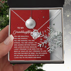 To My Granddaughter – Christmas Love Knot Necklace | “You Are Beautiful, Strong & Loved” Holiday Message Card | Grandparent Gift