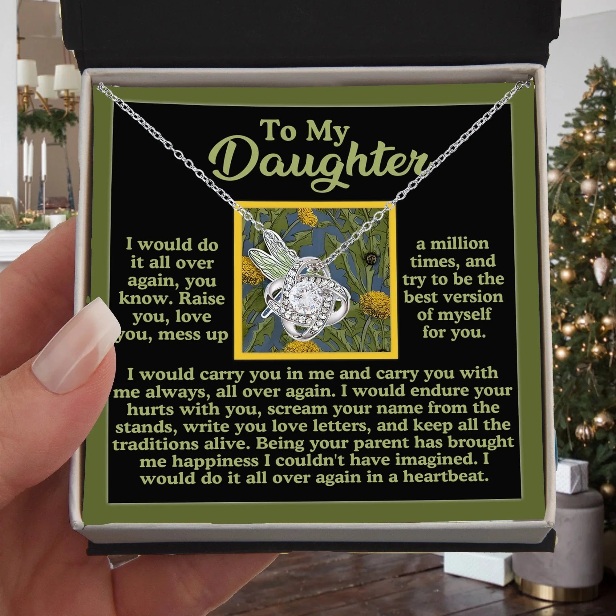 Gift for Daughter - All Over Again - Love Knot Pendant Necklace