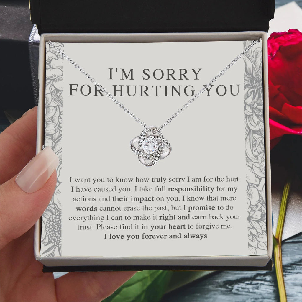 Apology Gift - I'm Sorry, I Promise to Do Everything - Love Knot Pendant Necklace