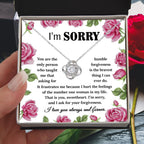 Apology Gift for Girlfriend, Wife, Soulmate-Sorry, Your Forgiveness-Love Knot Pendant Necklace