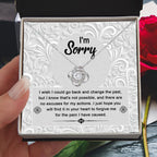 Apology Gift for Girlfriend, Wife, Soulmate - Sorry, Change The Past - Love Knot Pendant Necklace