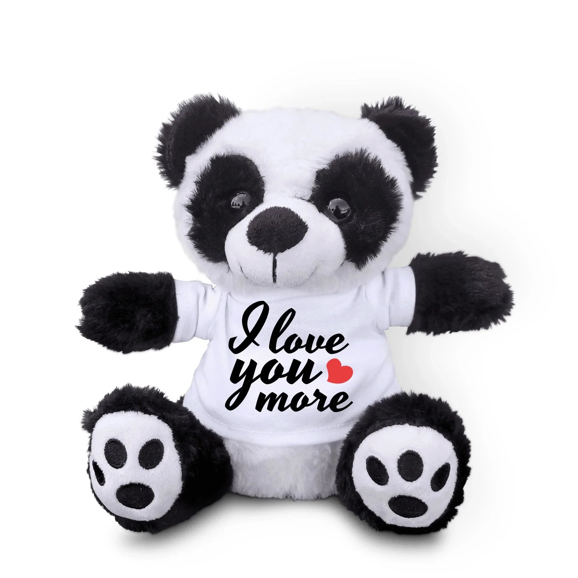 Love You More - Plush Lamb, Panda, or Teddy Bear with Tee Shirt Romantic Gift for Sweetheart