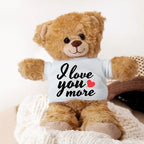 Love You More - Plush Lamb, Panda, or Teddy Bear with Tee Shirt Romantic Gift for Sweetheart