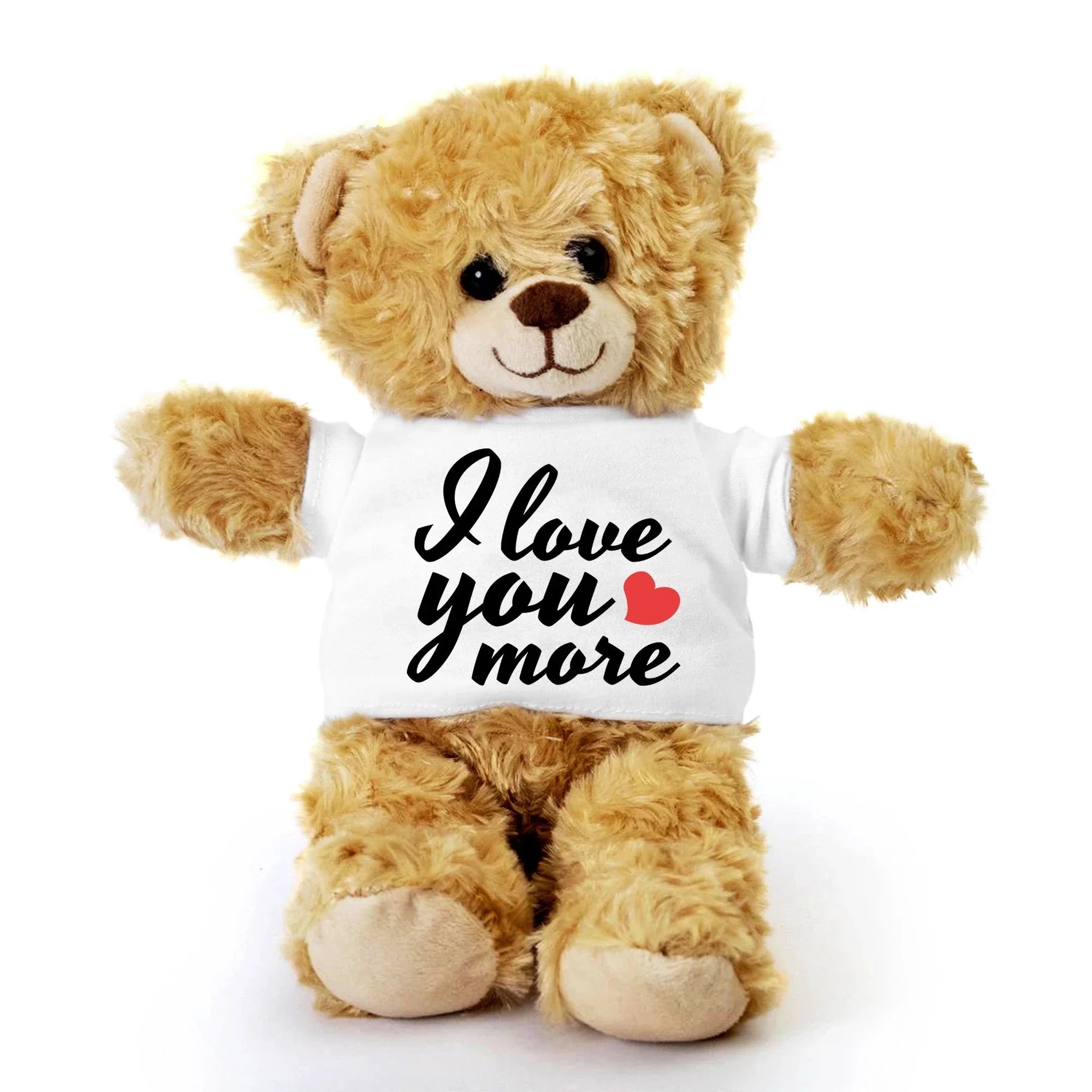 Love You More - Plush Lamb, Panda, or Teddy Bear with Tee Shirt Romantic Gift for Sweetheart