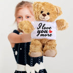 Love You More - Plush Lamb, Panda, or Teddy Bear with Tee Shirt Romantic Gift for Sweetheart
