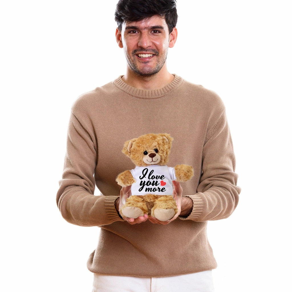 Love You More - Plush Lamb, Panda, or Teddy Bear with Tee Shirt Romantic Gift for Sweetheart