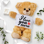 Love You More - Plush Lamb, Panda, or Teddy Bear with Tee Shirt Romantic Gift for Sweetheart
