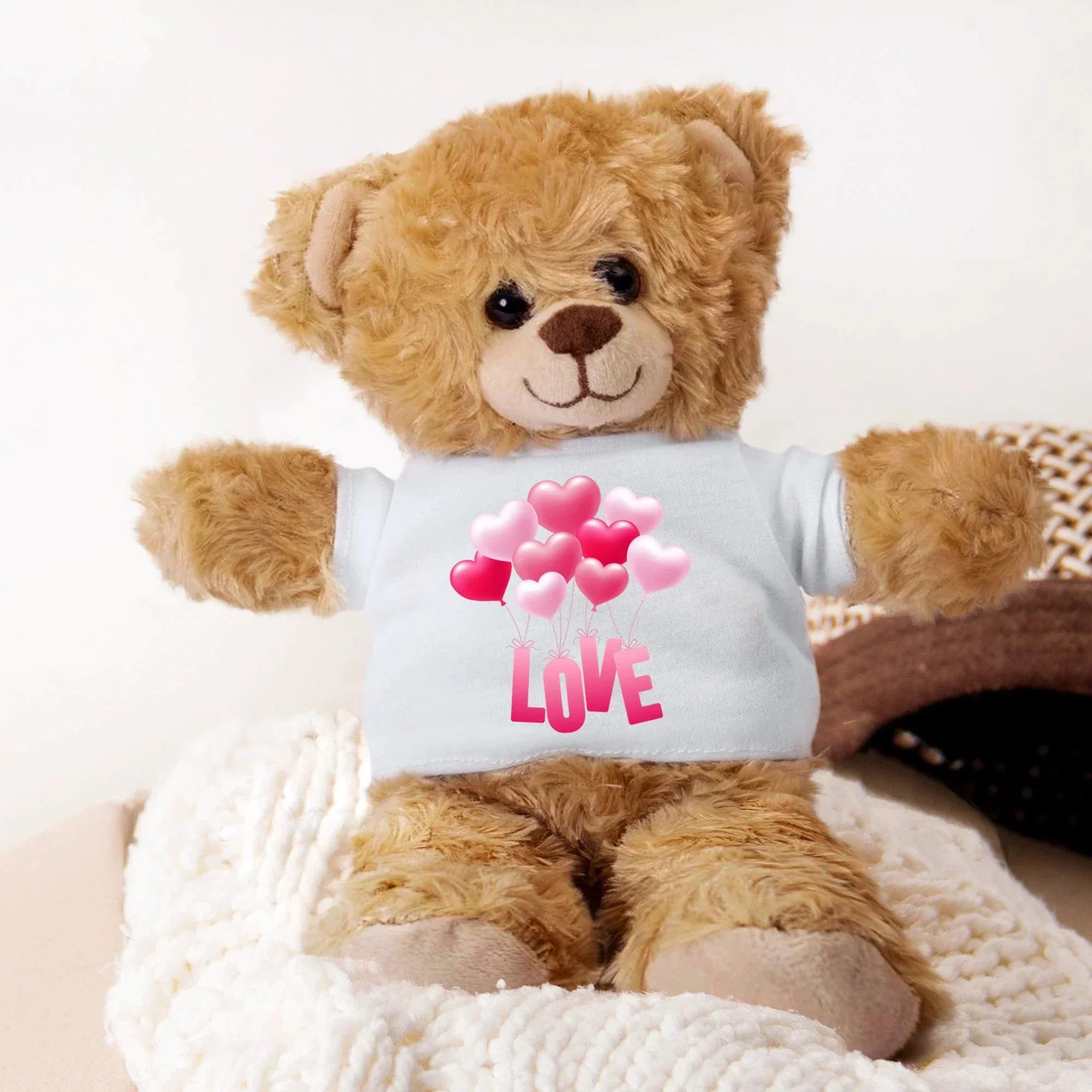 Love is in the Air - Plush Lamb, Panda, or Teddy Bear with Tee Shirt