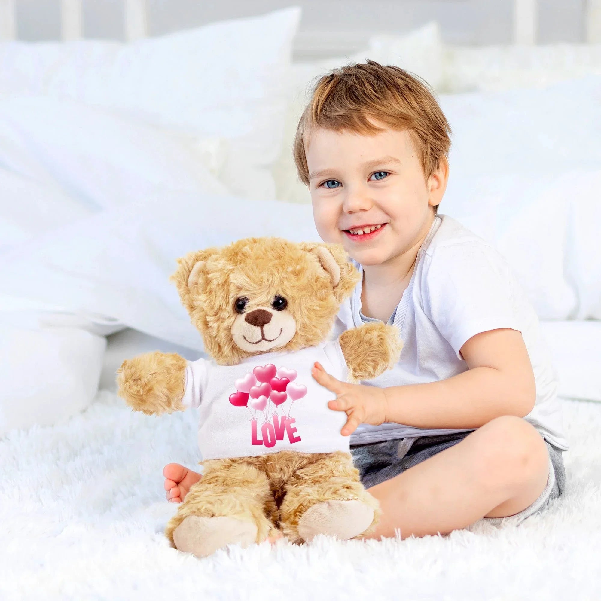 Love is in the Air - Plush Lamb, Panda, or Teddy Bear with Tee Shirt