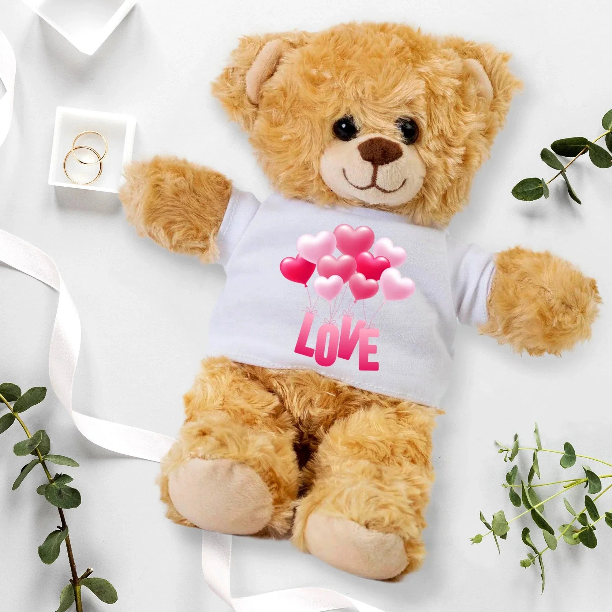 Love is in the Air - Plush Lamb, Panda, or Teddy Bear with Tee Shirt