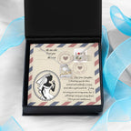 Daughter Wedding Day Gift for Bride Dancing Love Heart Pendant Necklace Gift from Mother and Father