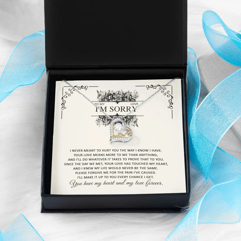Apology Gift for Her - To My Love, I'm Sorry - Love Dancing Heart Pendant Necklace