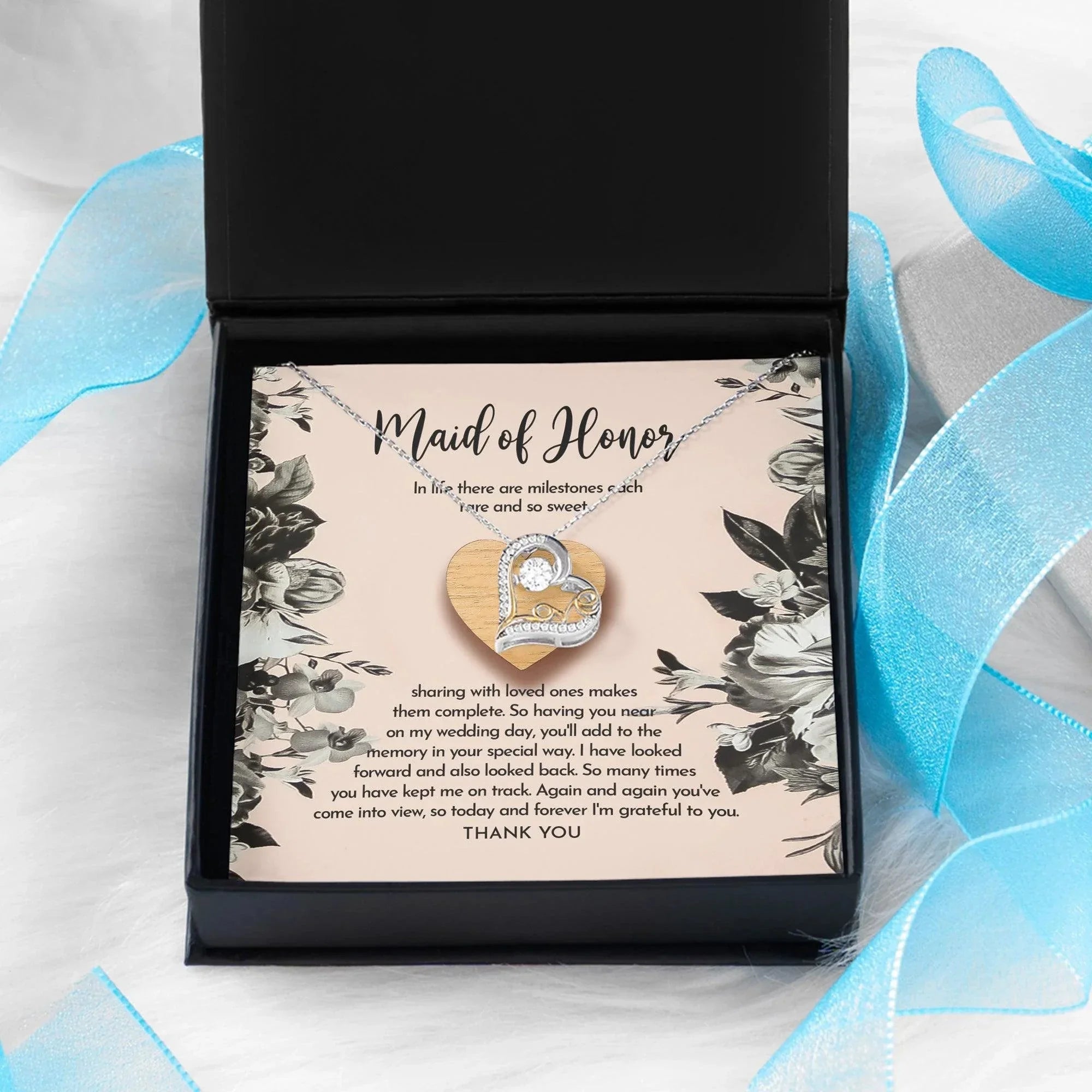 Maid of Honor Wedding Day Gift - My Wedding Day - Love Dancing Heart Pendant Necklace