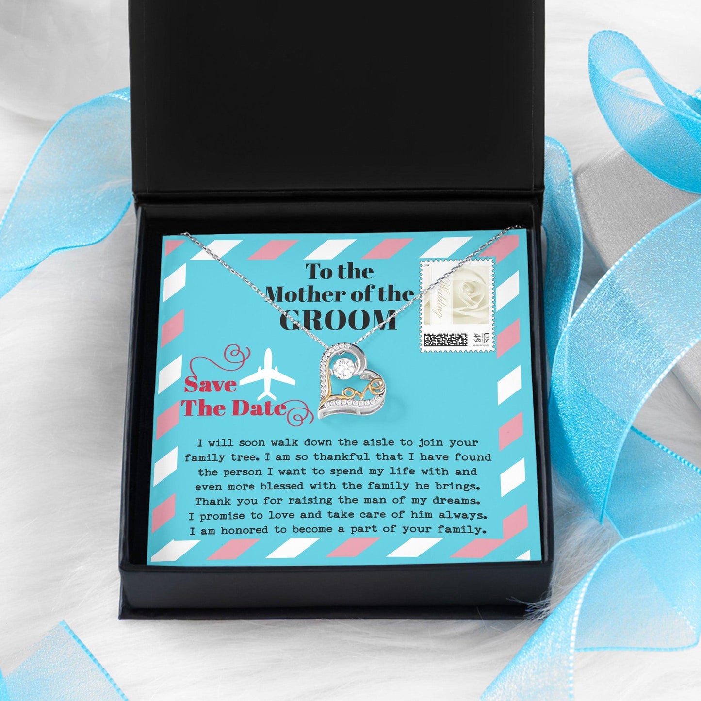 Mother of the Groom Gift Join your Family Tree Love Heart Pendant Necklace - Mallard Moon Gift Shop