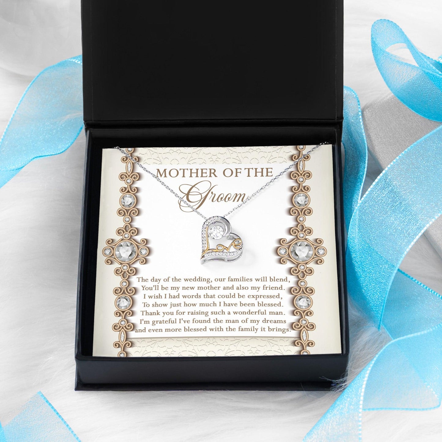 Mother of the Groom Gift New Mother and Friend Love Heart Pendant Necklace - Mallard Moon Gift Shop