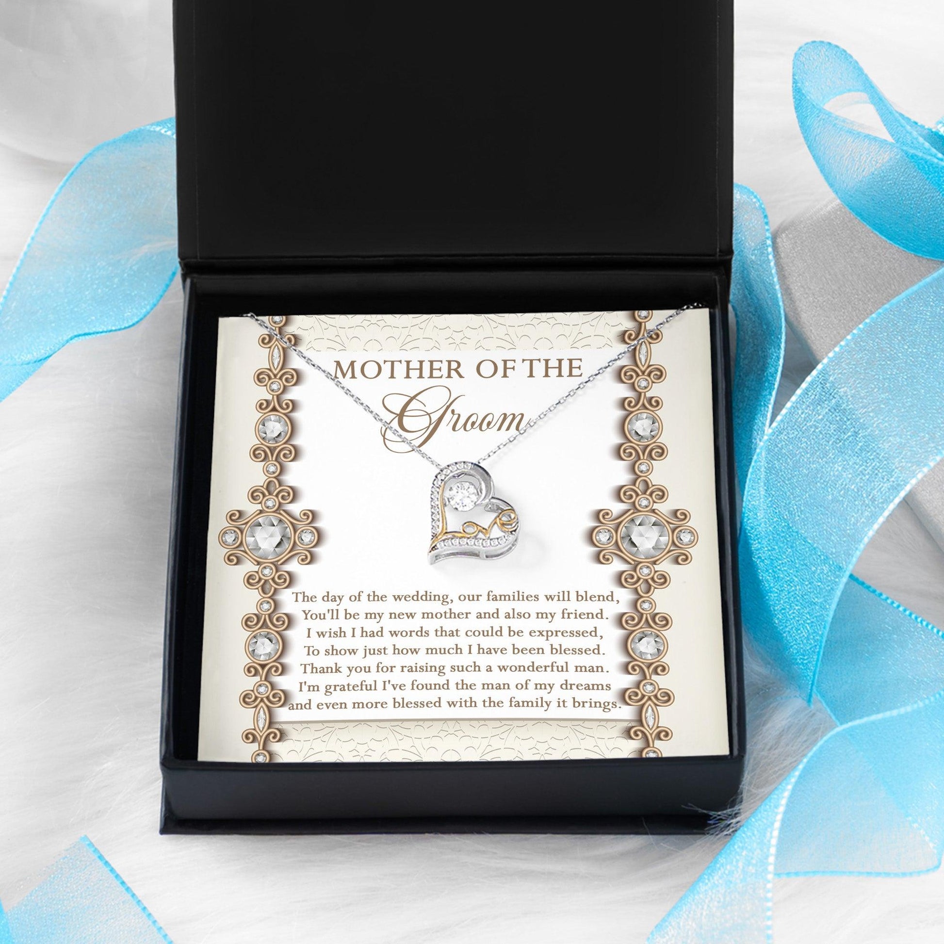 Mother of the Groom Gift New Mother and Friend Love Heart Pendant Necklace - Mallard Moon Gift Shop