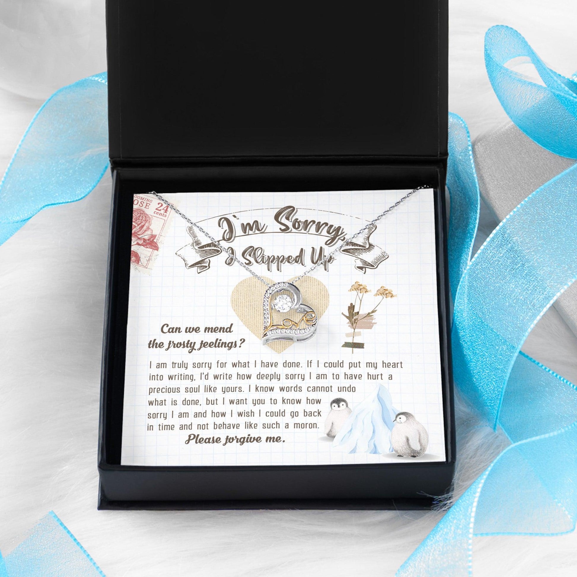 Apology Gift for Girlfriend, Wife, Soulmate - Sorry, Precious Soul - Love Dancing Heart Pendant Necklace - Mallard Moon Gift Shop