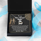 Wife Always Right Romantic Love Dancing Heart Pendant Necklace, Wedding, Anniversary, Birthday Gift from Husband