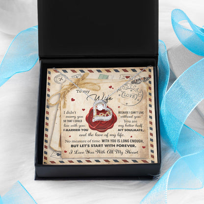 Wife Letter from Husband I Can't Live Without You Love Heart Necklace Anniversary Wedding Day Valentine Gift - Mallard Moon Gift Shop