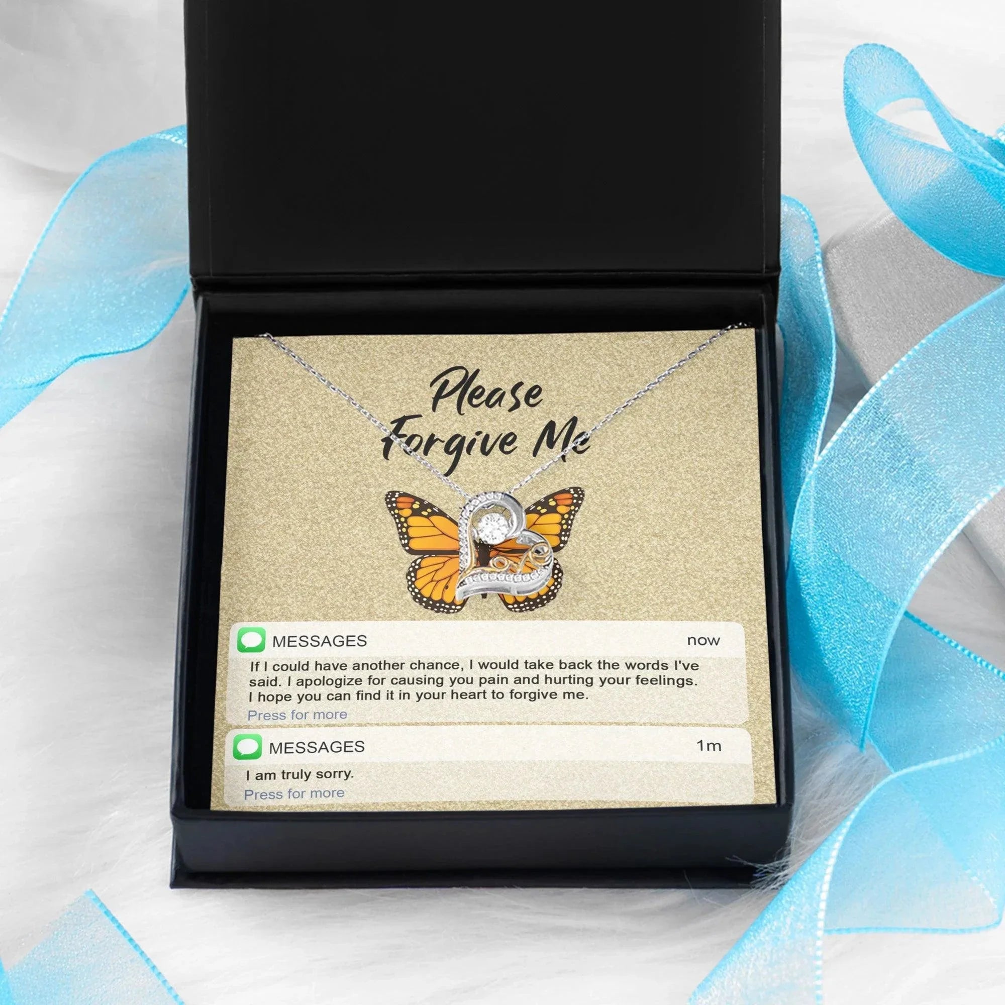 Apology Gift for Girlfriend, Wife, Soulmate - Sorry, In Your Heart - Love Heart Pendant Necklace