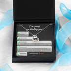 Apology Gift for Girlfriend, Wife, Soulmate - Sorry, Away from You - Love Heart Pendant Necklace