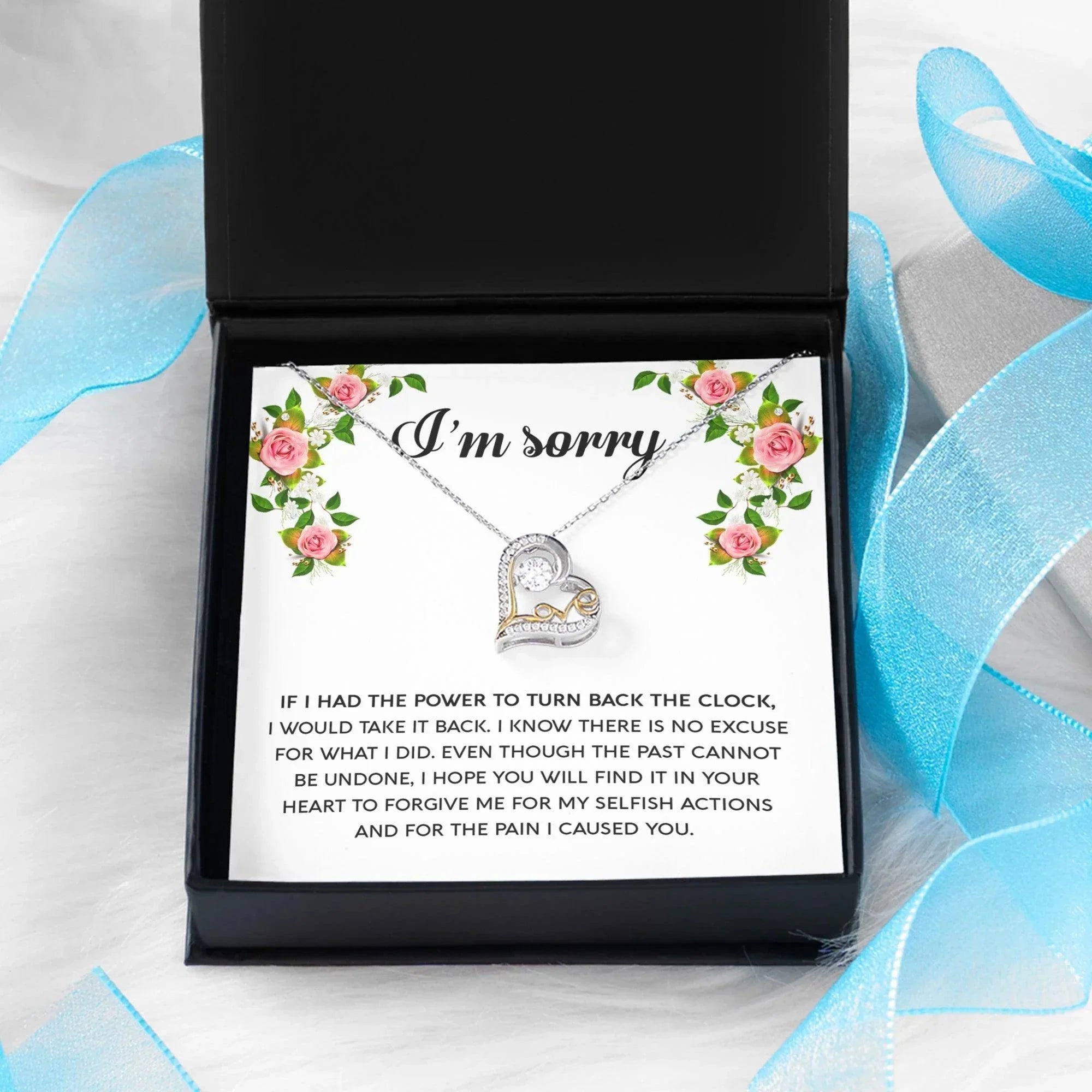 Gift for Girlfriend, Wife - Sorry, Make It Right - Love Heart Pendant Necklace