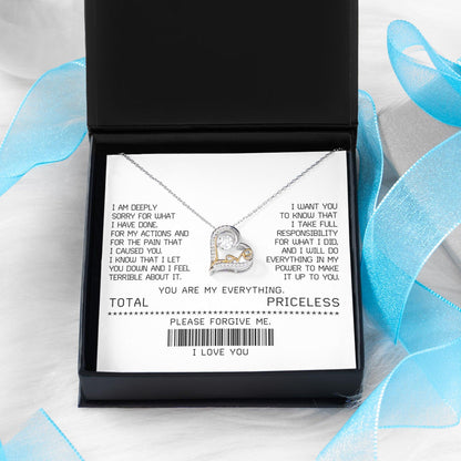 Apology Gift for Girlfriend, Wife, Soulmate - Sorry, Make It Up - Love Heart Pendant Necklace - Mallard Moon Gift Shop