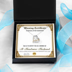 Wife Wedding Day, Anniversary, Birthday Gift - Winning Certificate - Love Dancing Heart Pendant Necklace