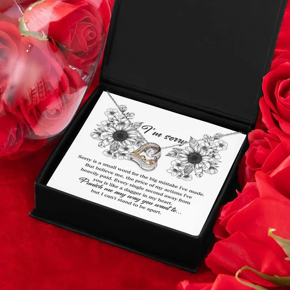 Apology Gift - Sorry is a Small Word for the Big Mistake - Love Dancing Heart Pendant Necklace