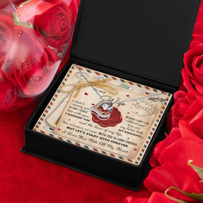 Wife Letter from Husband I Can't Live Without You Love Heart Necklace Anniversary Wedding Day Valentine Gift - Mallard Moon Gift Shop