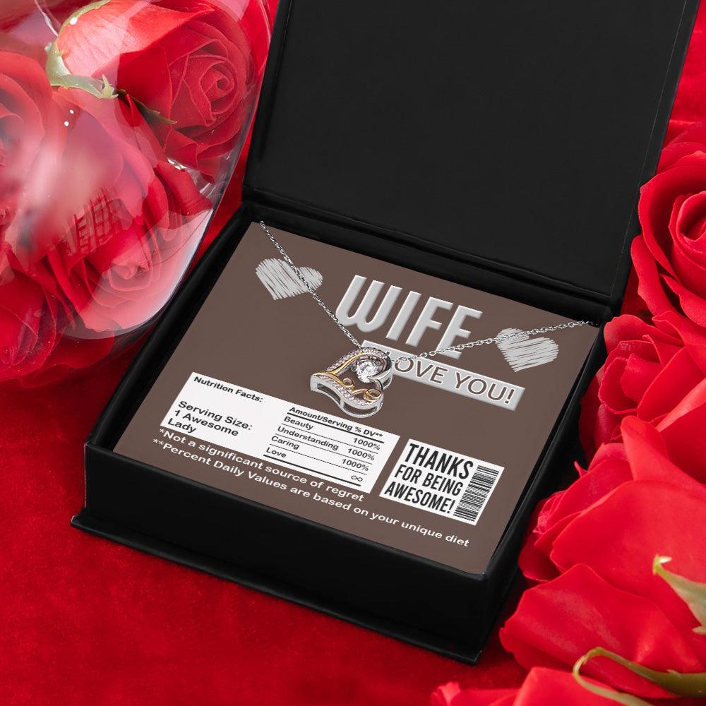 Wife Funny Nutrition Facts Love Heart Pendant Necklace Wedding Anniversary Birthday Valentine Gift From Husband - Mallard Moon Gift Shop