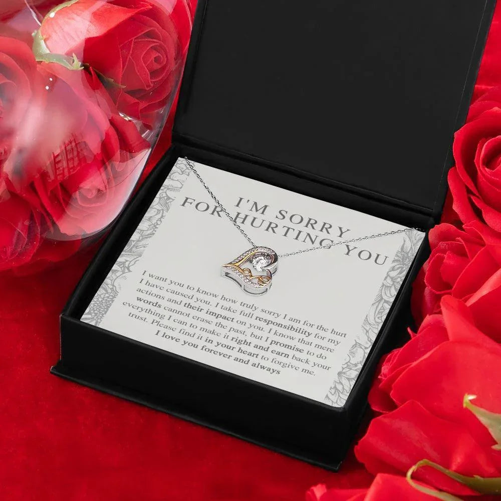 Apology Gift - I'm Sorry, I Promise to Do Everything - Love Dancing Heart Pendant Necklace
