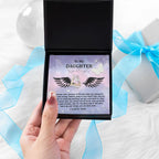 Daughter Gift for Birthday, Christmas, Graduation - Brave And Strong - Love Dancing Heart Pendant Necklace